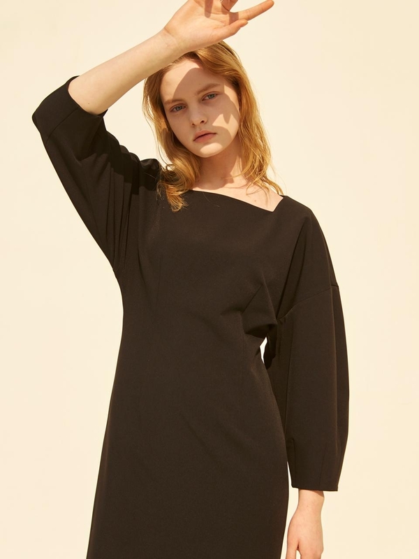 MOHAN Square Neck Slim Dress - Black MOHAN Square Neck Slim Dress - Black