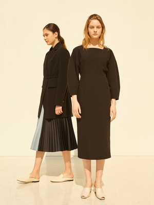 MOHAN Square Neck Slim Dress - Black MOHAN Square Neck Slim Dress - Black