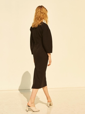 MOHAN Square Neck Slim Dress - Black MOHAN Square Neck Slim Dress - Black