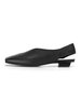 Flat Apartment Square Toe Slingbacks - Black - Thumbnail 4
