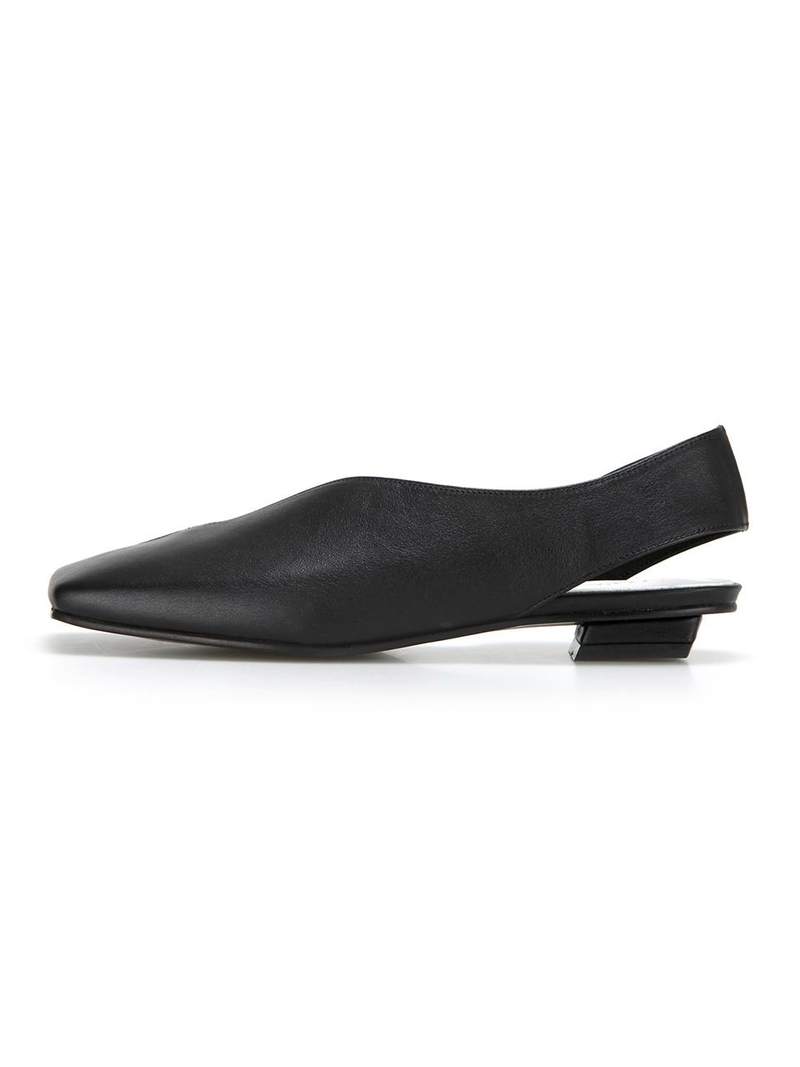Flat Apartment Square Toe Slingbacks - Black