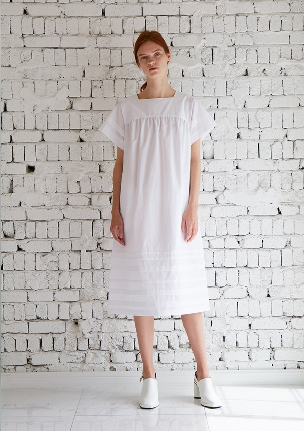MUSED Conte Pintuck Dress - White MUSED Conte Pintuck Dress - White