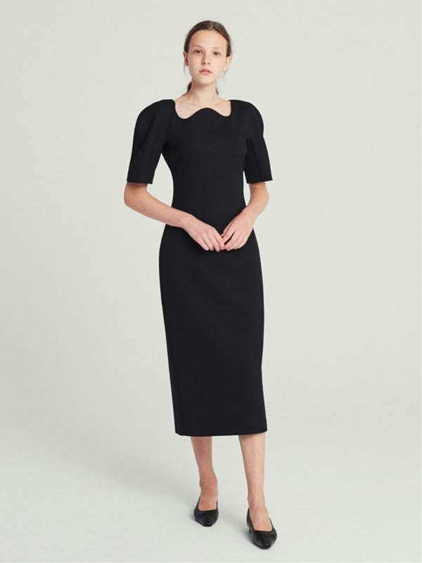 plus size long black dresses Womens Structured Embellished Dress In Black main image 1
