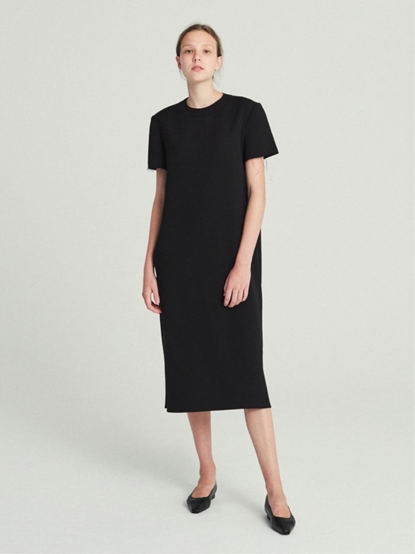 long black satin dress with slit Nox Anabel C1630 Prom Dress - Black
