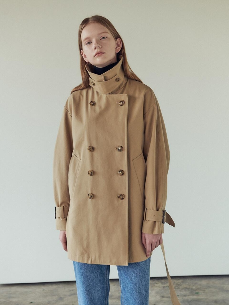 NILBY P Half Trench Coat - Beige | Garmentory