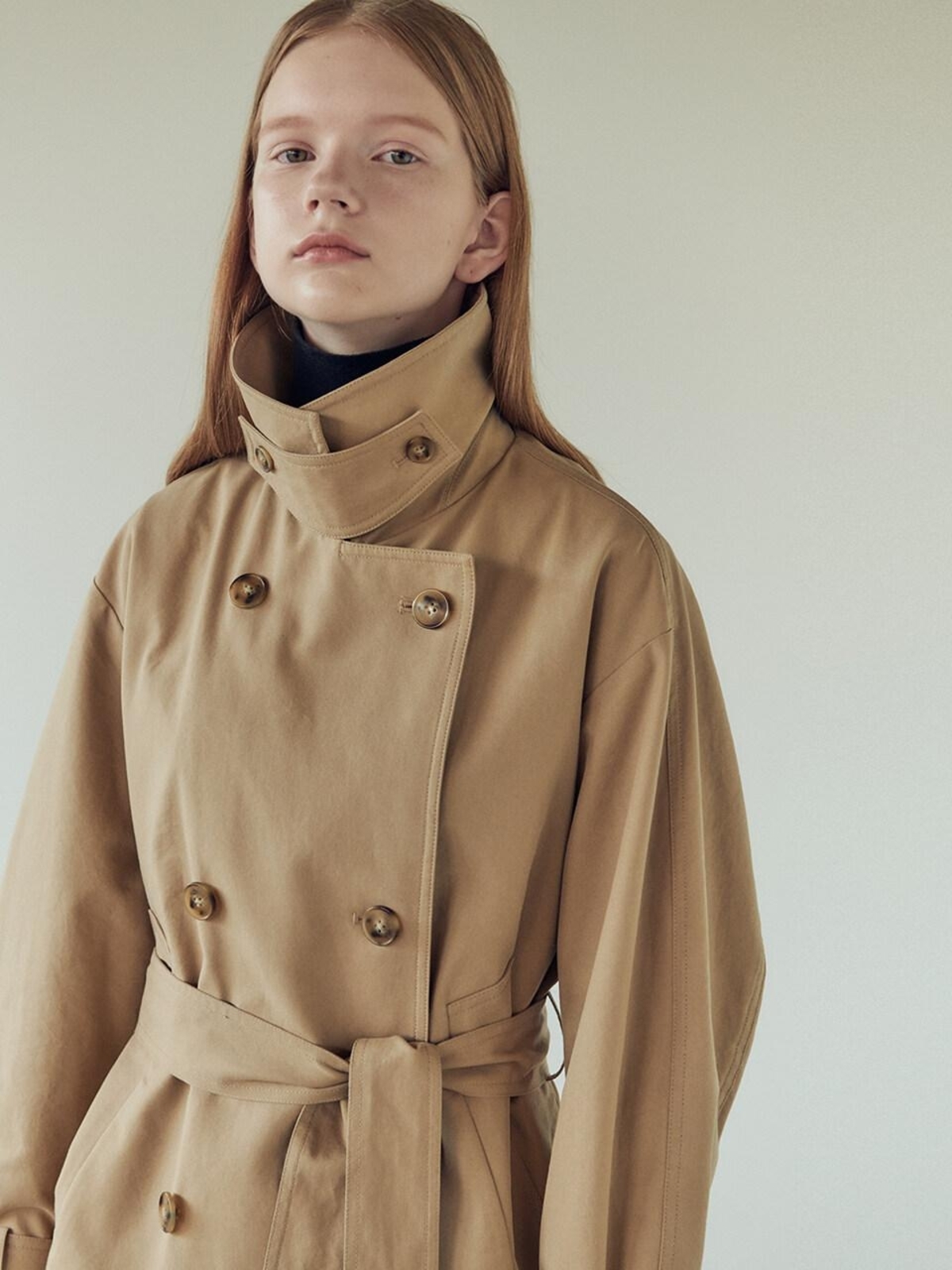 NILBY P Half Trench Coat Beige Garmentory
