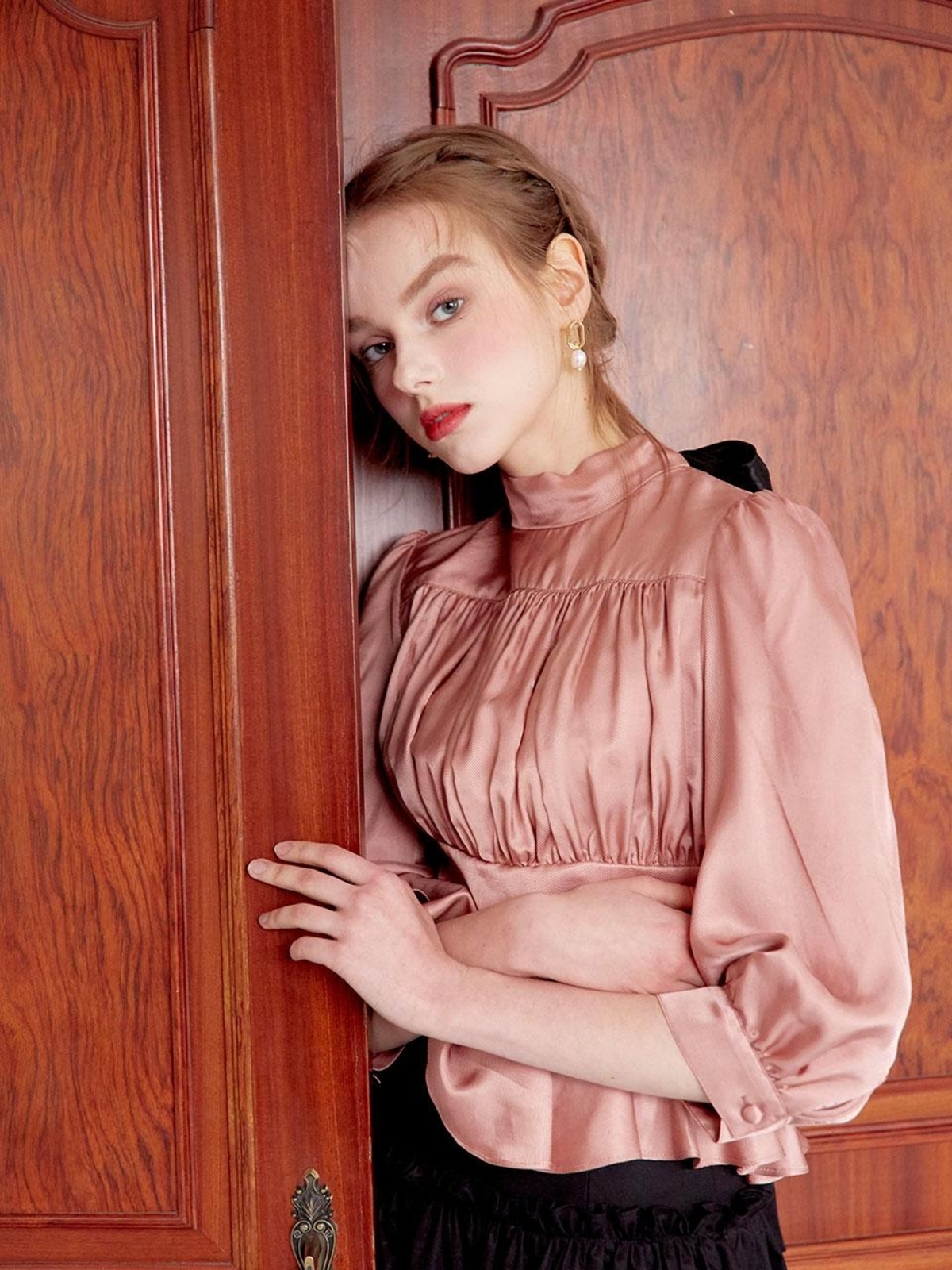 NOT YOUR ROSE Back Ribbon Blouse - Rose Pink | Garmentory
