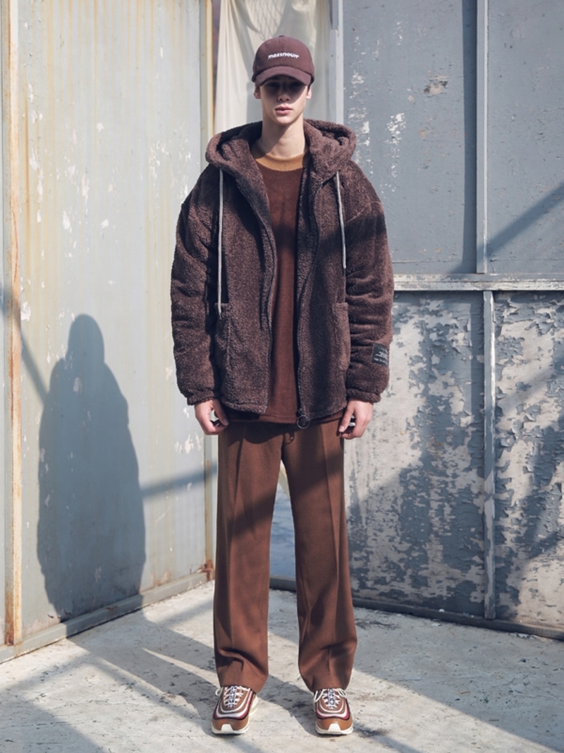 【massnoun】DOUBLE SOFT WOOL GASMASK JUMPER MASSNOUN Double Soft Wool Gasmask II Short Jumper - Brown
