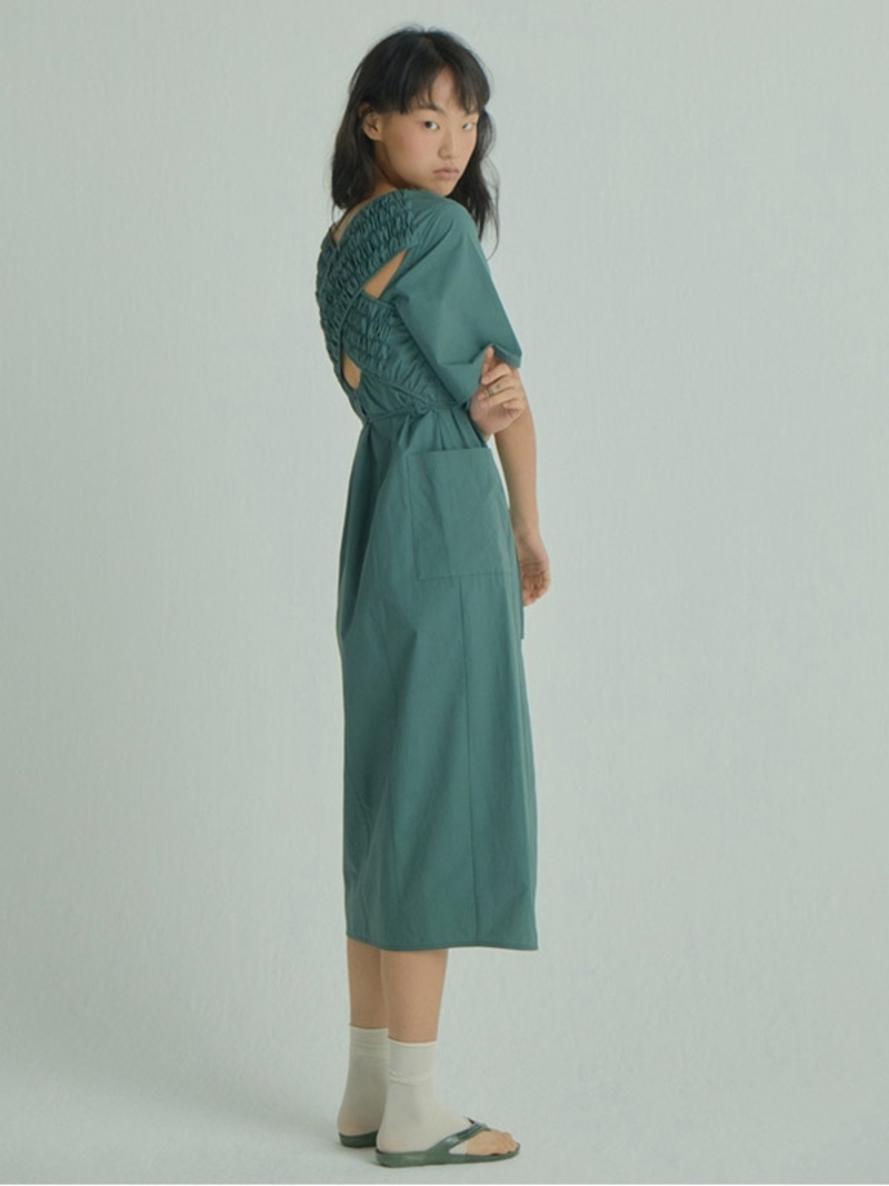 WNDERKAMMER X U Layered Dress - Dark Green | Garmentory