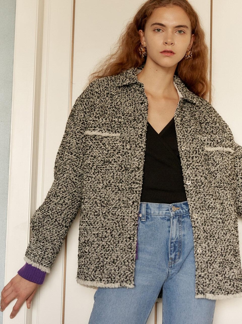 ジャケット・アウター readymade tweed shirt jacket vintage Comme des Garcons Vintage AW04 Comme Des Garcons Tricot