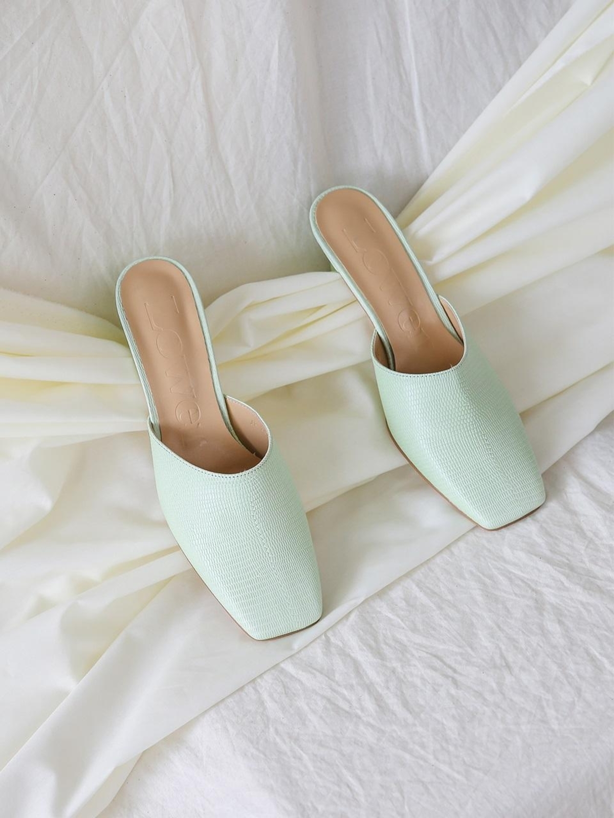 LOWER Square Toe Mule - Minty Mint | Garmentory 