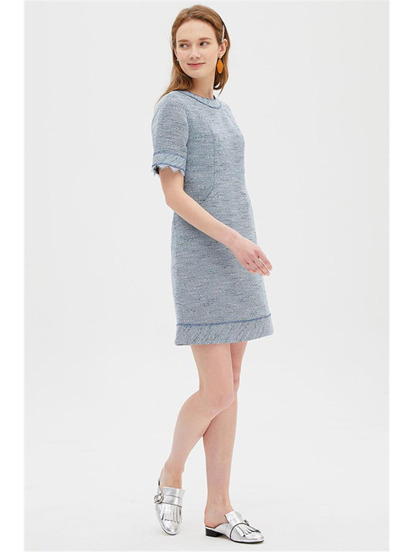 annie blue dress Ask You Out Light Blue Tweed Dress – Shop the Mint main image 0