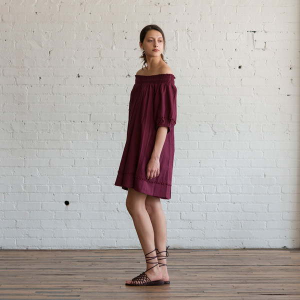 apiece apart off the shoulder dress Volta Twist Dress