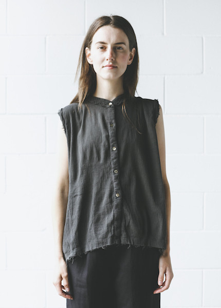 Black Crane - Accordion Tank Top in Charcoal Black Crane - Accordion Tank Top in Charcoal