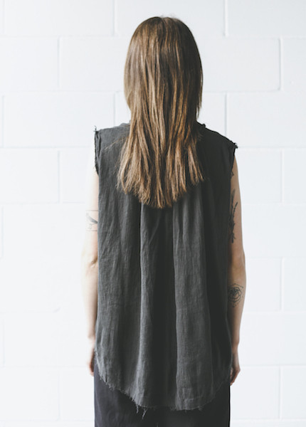 Black Crane - Accordion Tank Top in Charcoal Black Crane - Accordion Tank Top in Charcoal