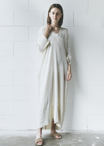 Black Crane - Kaftan Dress in Cream Black Crane - Kaftan Dress in Cream