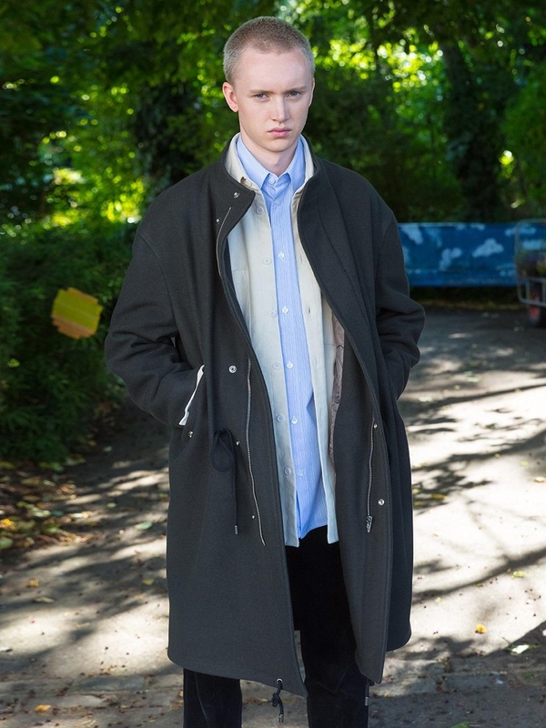 Carlos Campos Navy Blue Cotton Filler Trench Coat in 2023