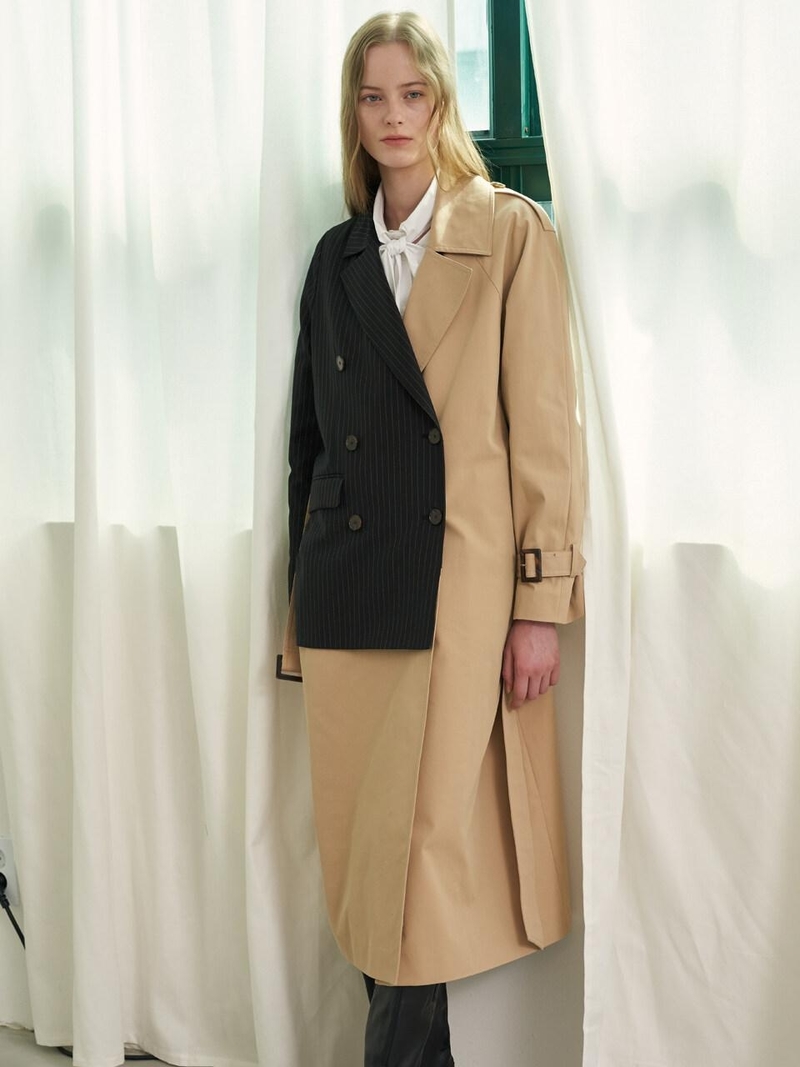 1159STUDIO Half Jacket Trench Coat - Beige | Garmentory
