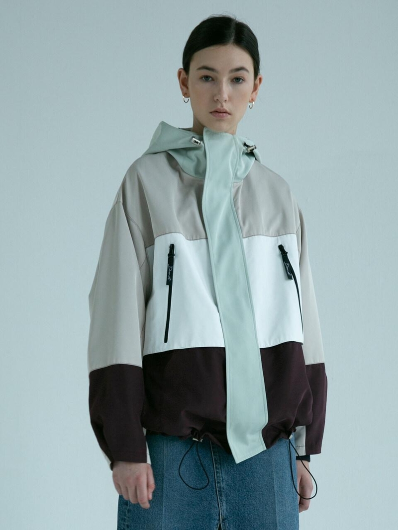 DUNST 90s Oversized Windbreaker - Beige | Garmentory
