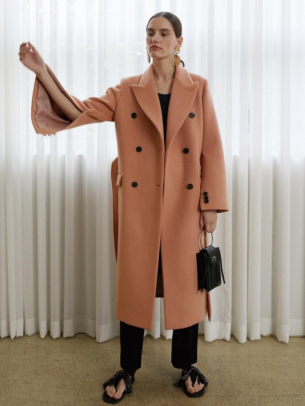 peach wool coat
