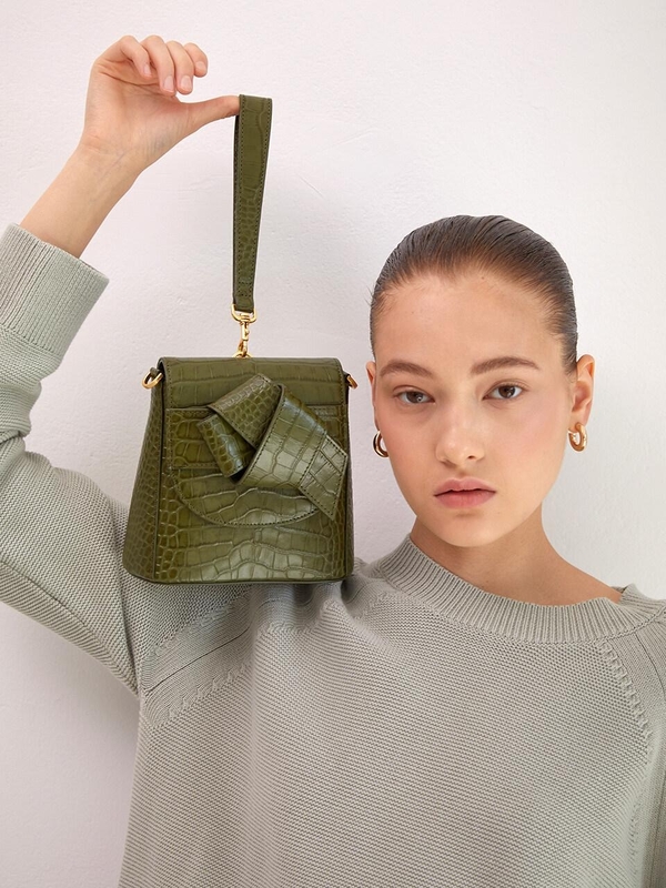 khaki mini bag