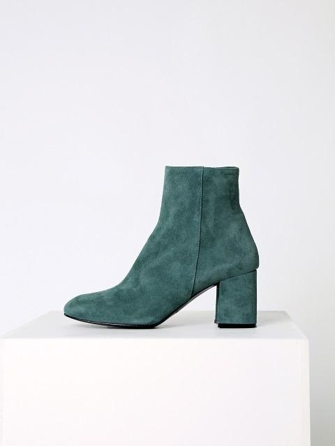 green suede ankle boots