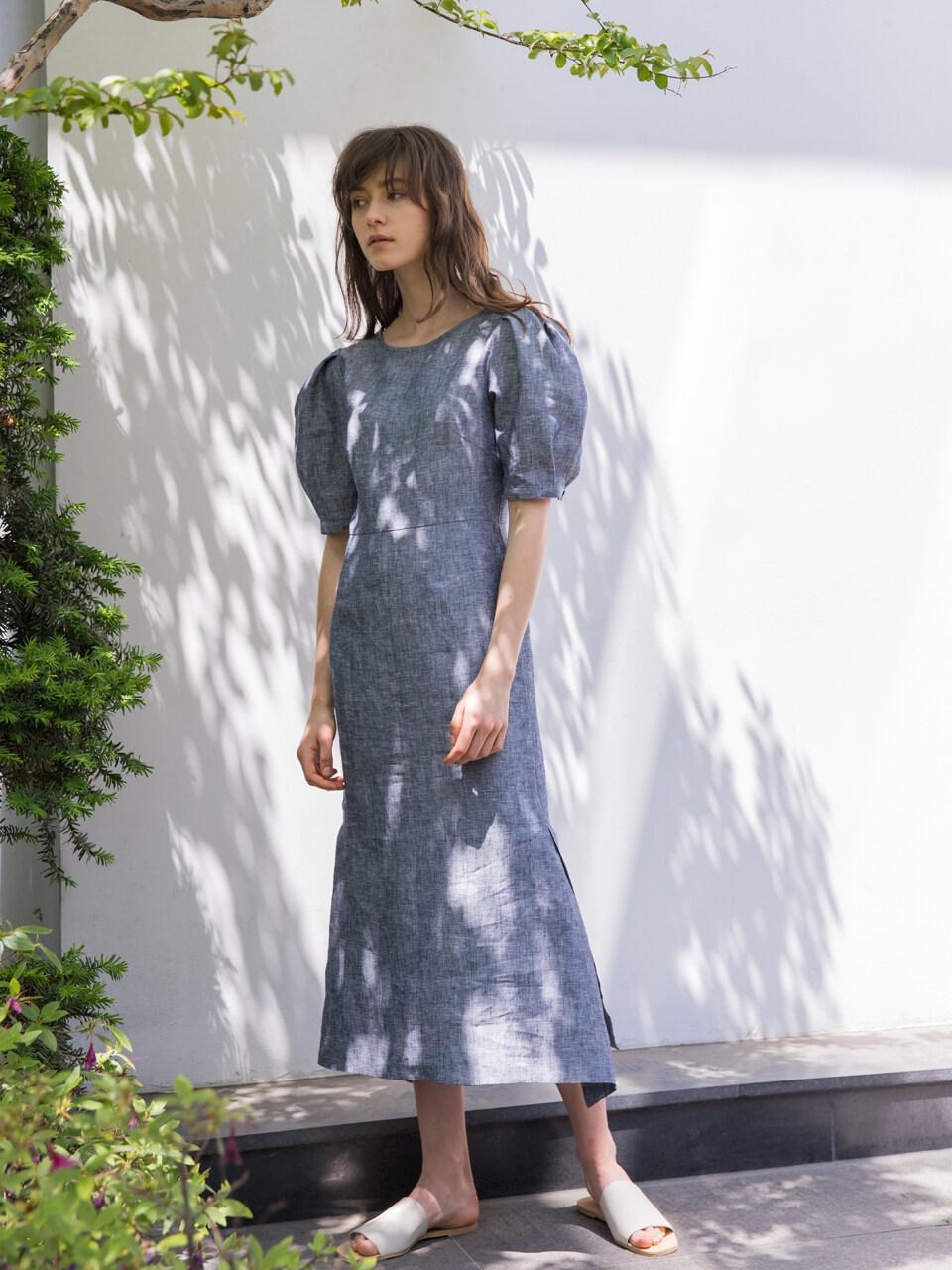 Linen Puff Sleeve Dress Garmentory