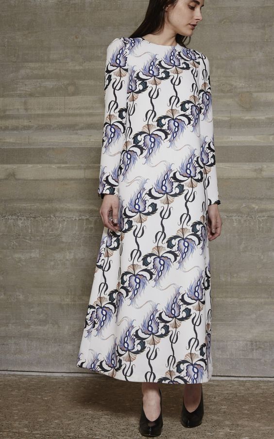 Rachel Comey Spooky Thistle Print Fervid Dress in Snow Rachel Comey Spooky Thistle Print Fervid Dress in Snow