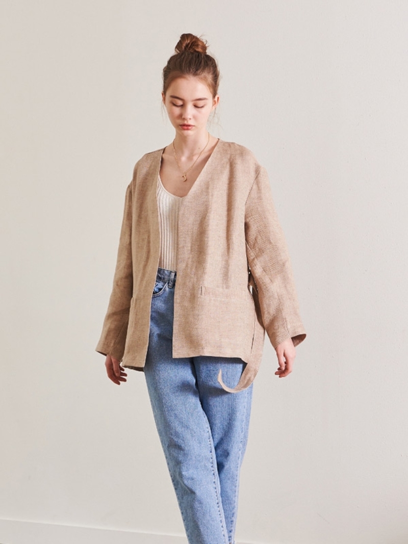 louren】 twill no collar jacket No twill jacket XS(30-32) Men's