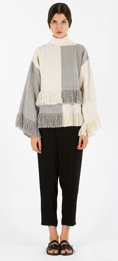 Voz Fringe Top Colorblock Voz Fringe Top Colorblock