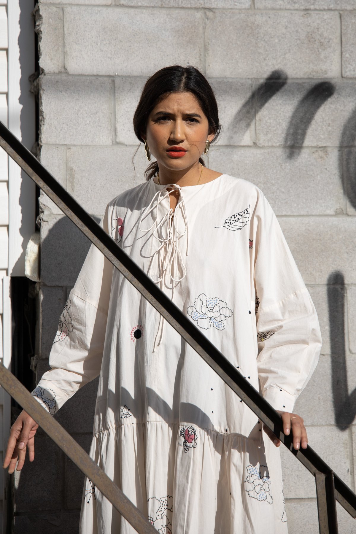 Mr. Larkin Short Nadine Tie Dress Embroidery - Image 1 of 6