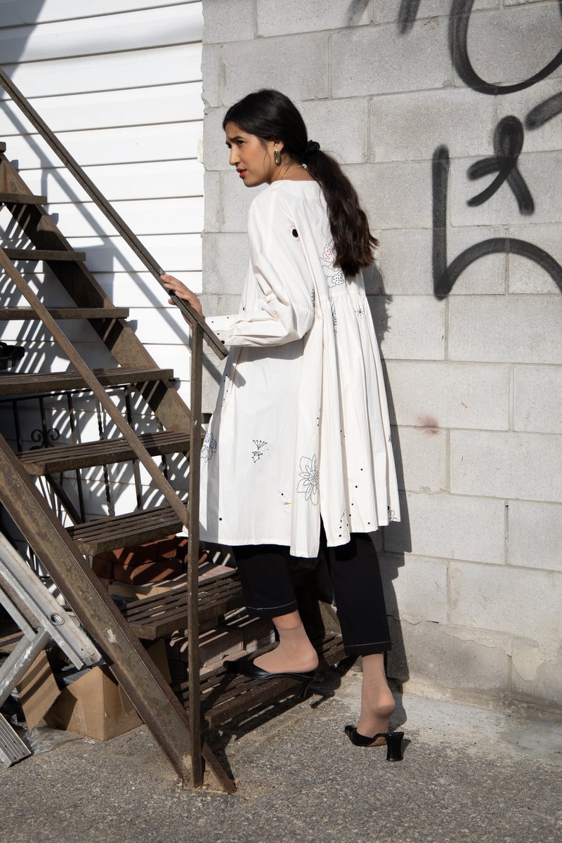 Mr. Larkin Short Nadine Tie Dress Embroidery