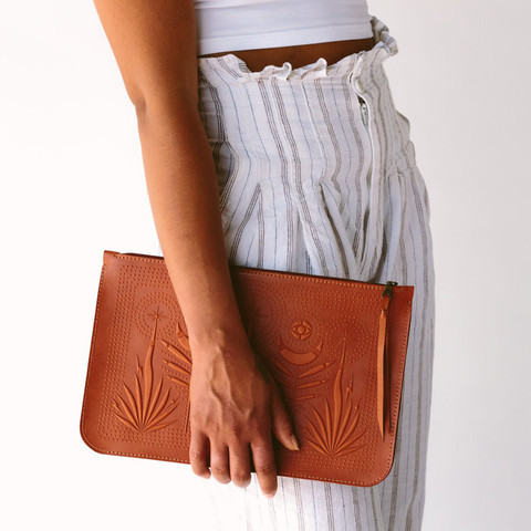 Animal Handmade Fear no Future Clutch - Chesnut Animal Handmade Fear no Future Clutch - Chesnut