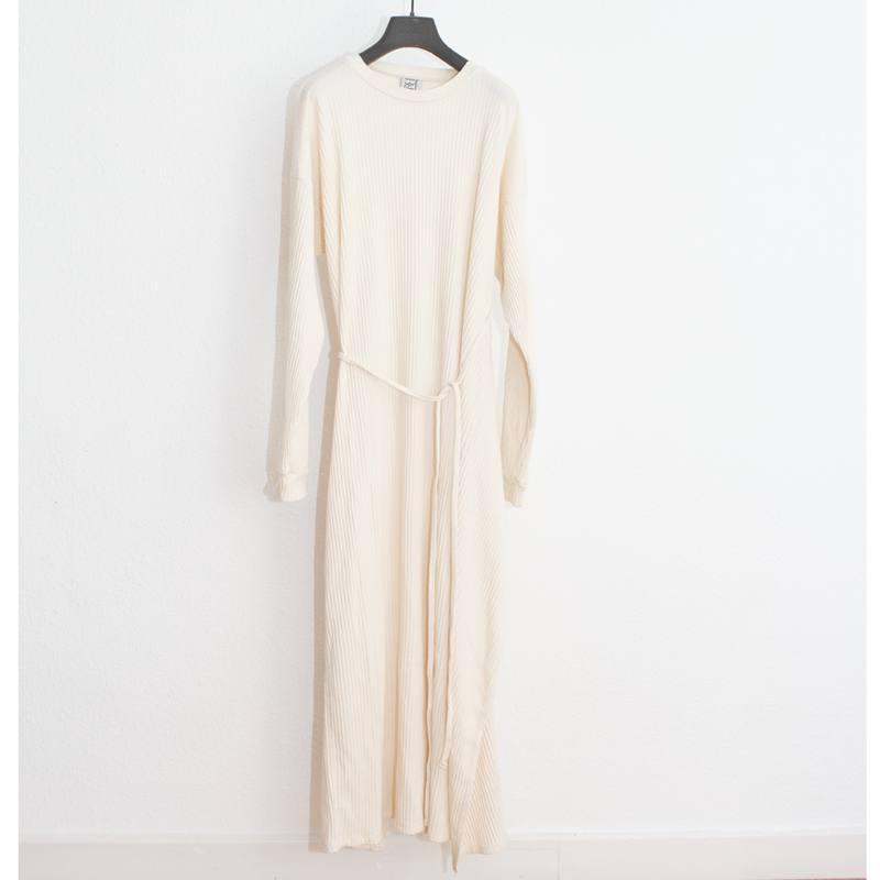 Baserange Fleece RIB Shaw Long Sleeve Kaftan - Off White | Garmentory 
