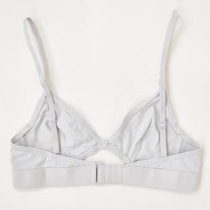 The Nude Label Thin Strap Cut Out Bra - Light Grey | Garmentory