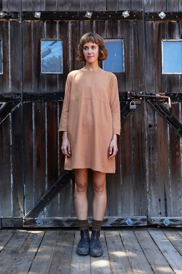 Me & Arrow Basic Dress - Saddle Tan Flannel Me & Arrow Basic Dress - Saddle Tan Flannel