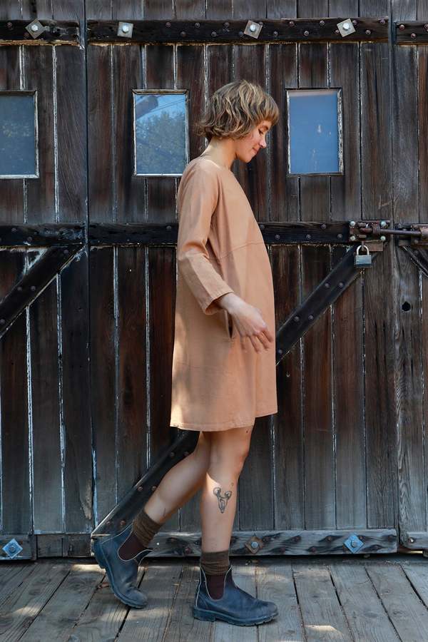 Me & Arrow Basic Dress - Saddle Tan Flannel Me & Arrow Basic Dress - Saddle Tan Flannel