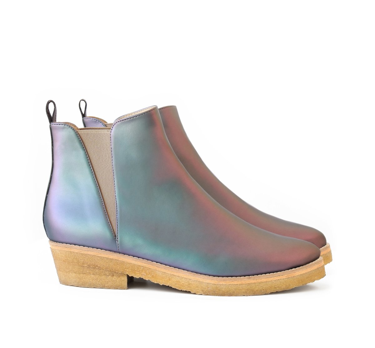 Sydney Brown Crepe Ankle Boot - Matte Iridescent - Image 1 of 3