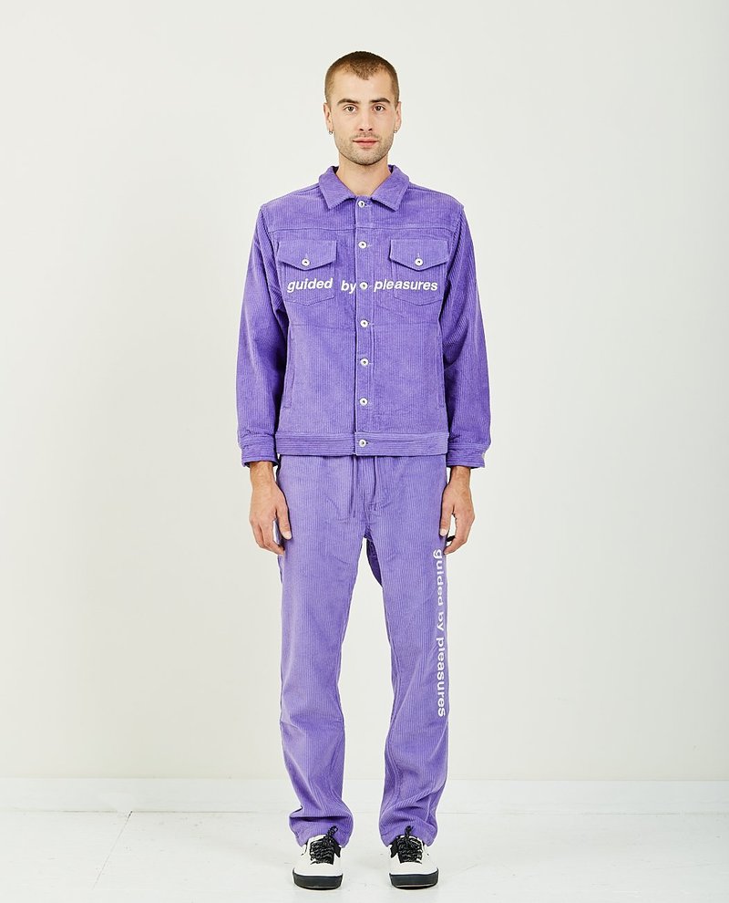 GUIDED BY PLEASURES CORDUROY TRUCKER JACKET - PURPLE | Garmentory