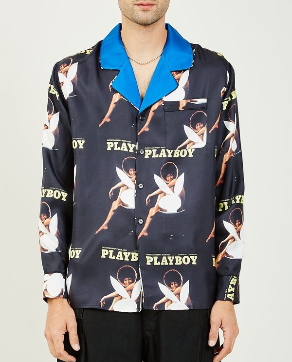 SOULLAND MEETS PLAYBOY JEAN SILK SHIRT 
