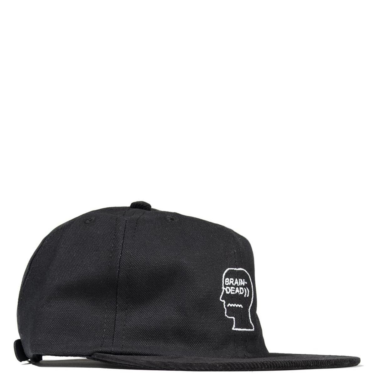 Brain Dead Logo Head Canvas 6 Panel Cap With Cord Brim - Black