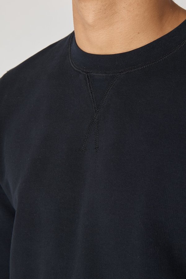 Sunspel Crew Neck Fleece Sweatshirt - Black Sunspel Crew Neck Fleece Sweatshirt - Black