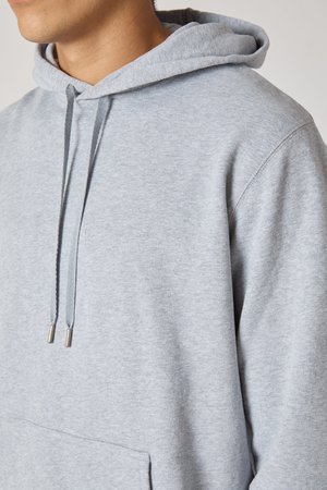 Sunspel Pullover Fleece Hoody - Grey Melange Sunspel Pullover Fleece Hoody - Grey Melange