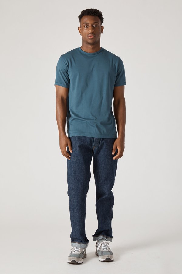 Sunspel Short Sleeve Crew Neck T-Shirt - Petrol Sunspel Short Sleeve Crew Neck T-Shirt - Petrol