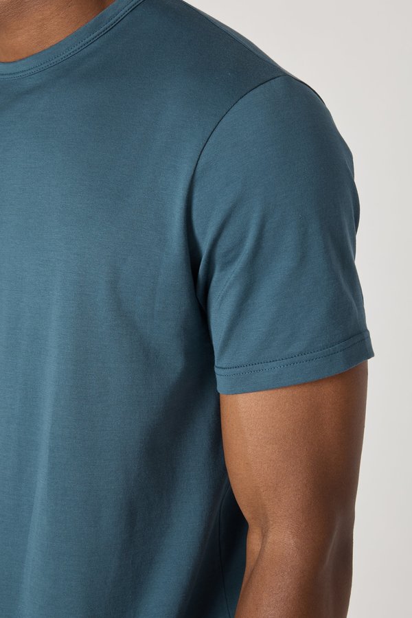 Sunspel Short Sleeve Crew Neck T-Shirt - Petrol Sunspel Short Sleeve Crew Neck T-Shirt - Petrol