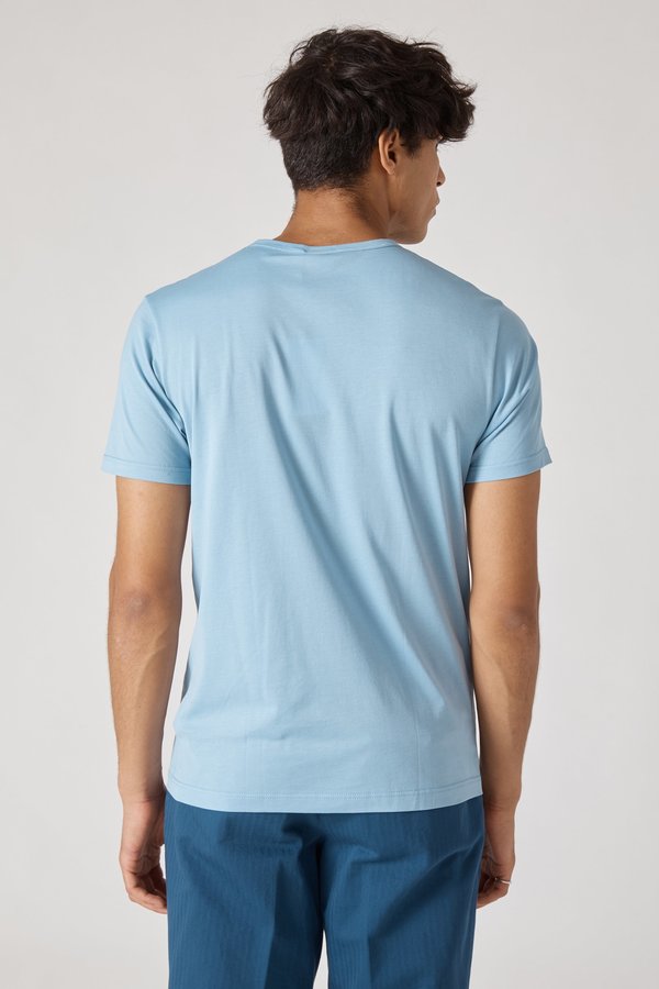Sunspel Short Sleeve Crew Neck T-Shirt - Sky Blue Sunspel Short Sleeve Crew Neck T-Shirt - Sky Blue
