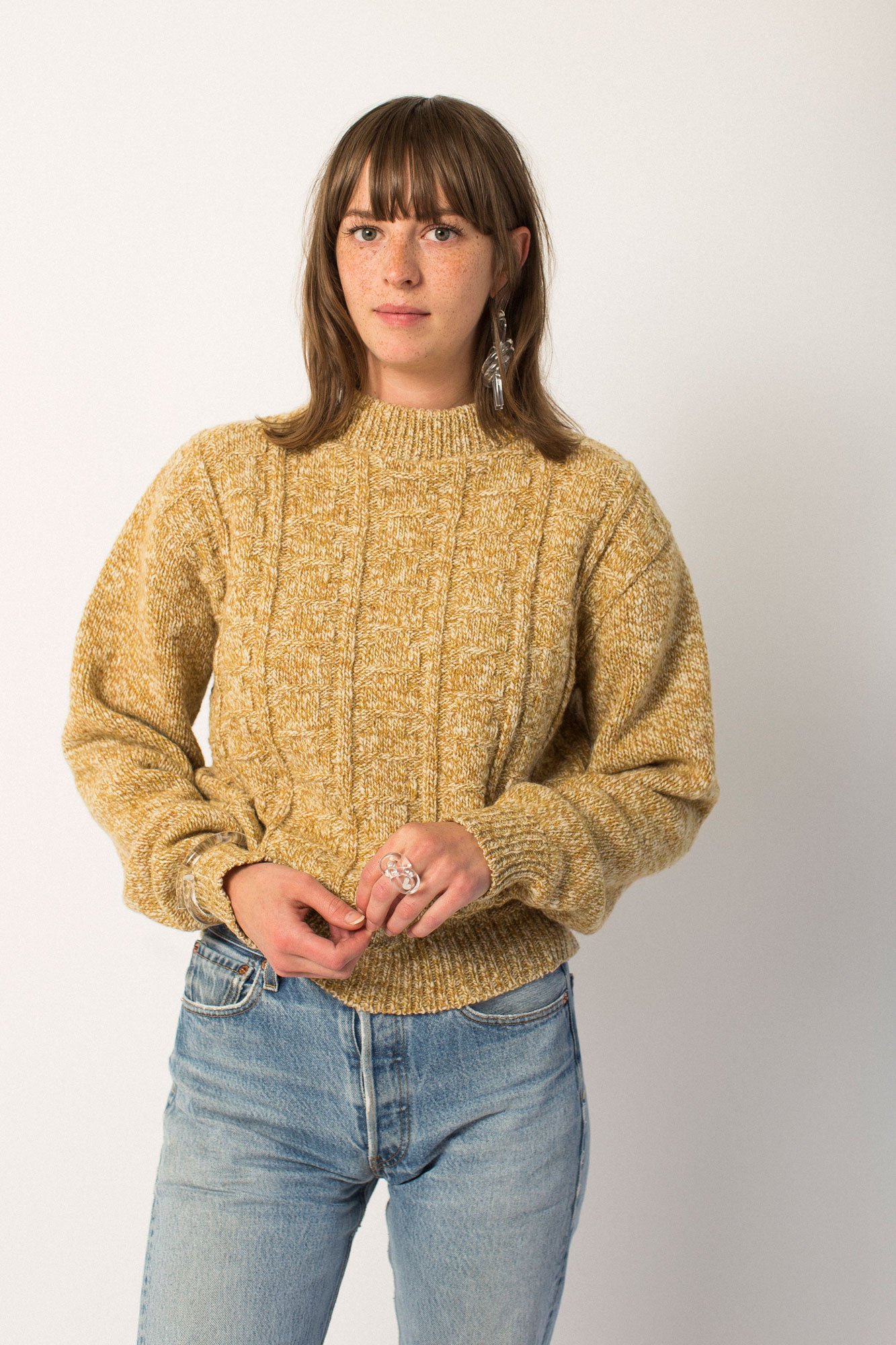Preservation Vintage Knit Sweater Mustard Yellow Garmentory