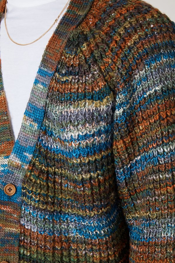 multicolor knit cardigan