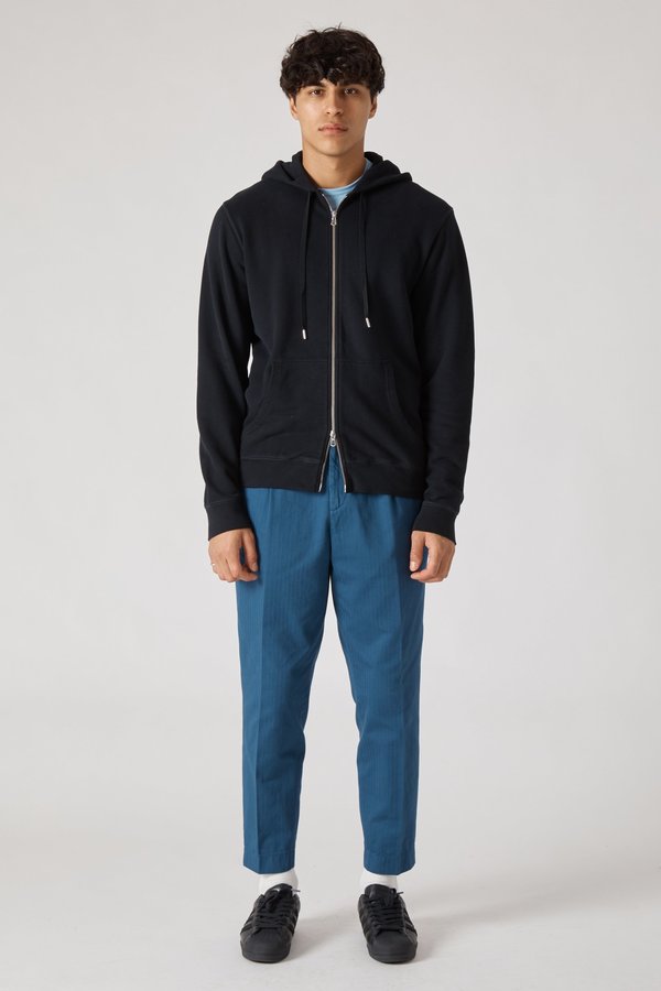 Sunspel Zip Fleece Hoody - Black Sunspel Zip Fleece Hoody - Black
