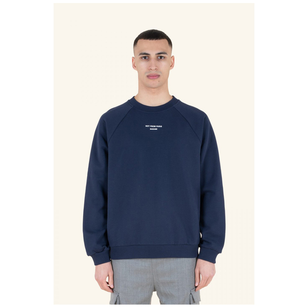 navy slogan sweatshirt